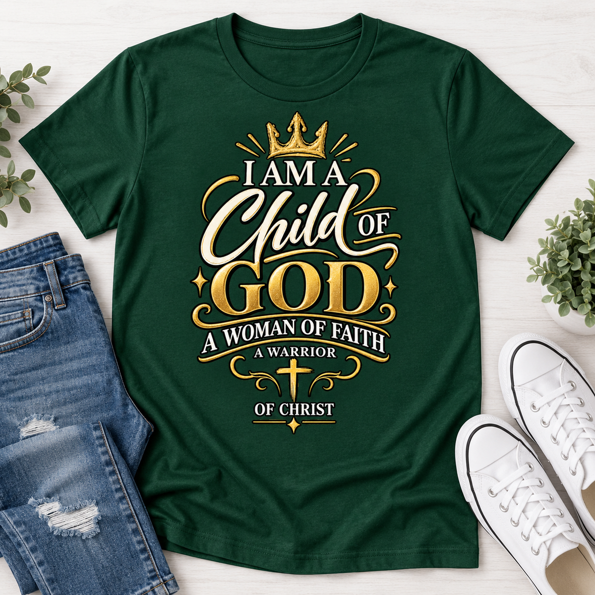 I'm A Child Of God A Woman Of Faith A Warrior Of Christ , Gift For Christian | 2D Unisex T-shirt