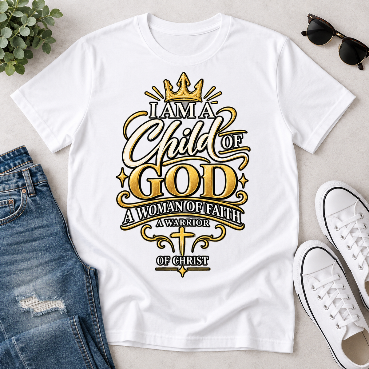 I'm A Child Of God A Woman Of Faith A Warrior Of Christ , Gift For Christian | 2D Unisex T-shirt