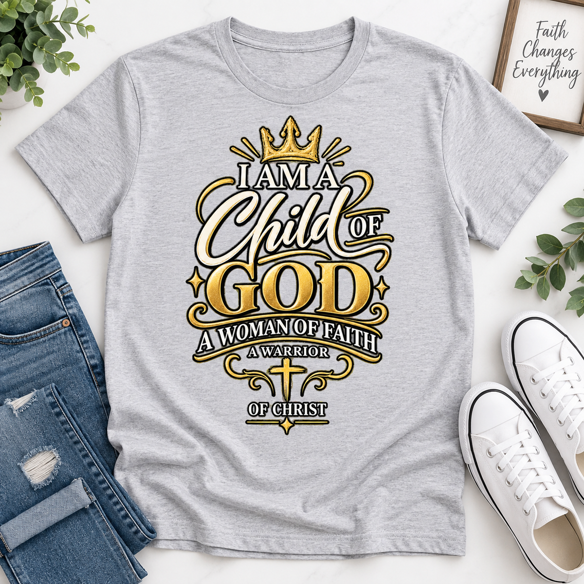 I'm A Child Of God A Woman Of Faith A Warrior Of Christ , Gift For Christian | 2D Unisex T-shirt