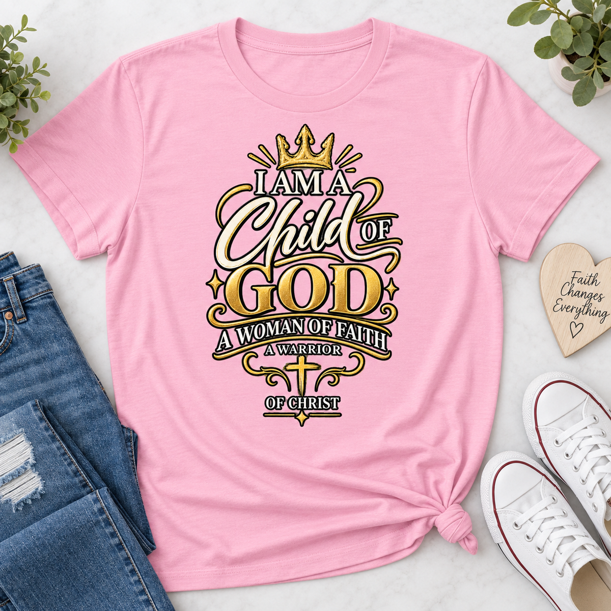 I'm A Child Of God A Woman Of Faith A Warrior Of Christ , Gift For Christian | 2D Unisex T-shirt