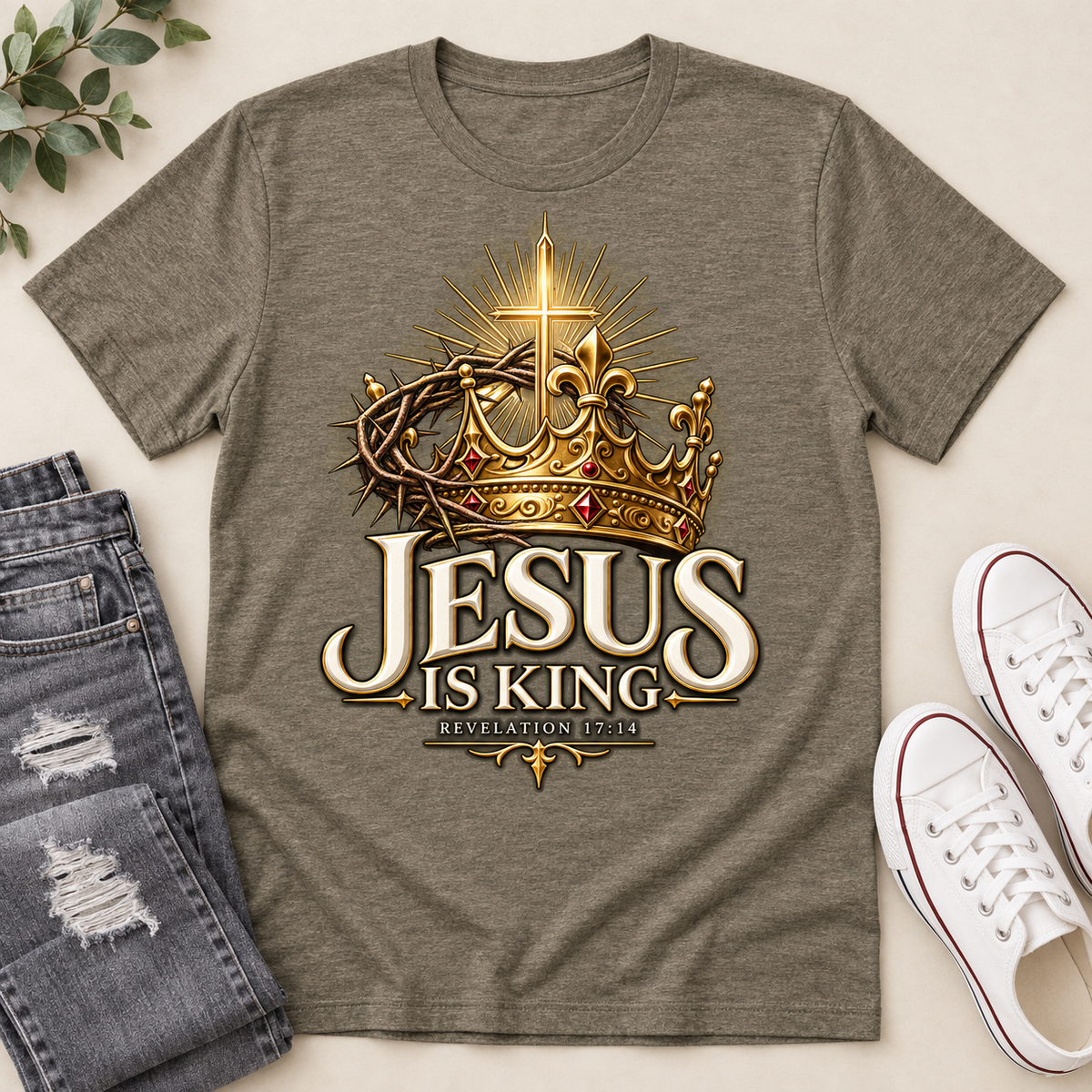 Jesus Is King Revelation 17:14, Gift For Christian  | 2D Unisex T-shirt