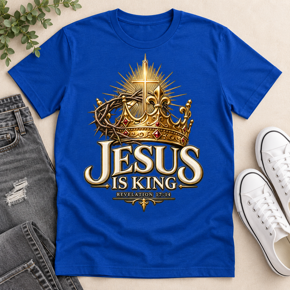 Jesus Is King Revelation 17:14, Gift For Christian  | 2D Unisex T-shirt