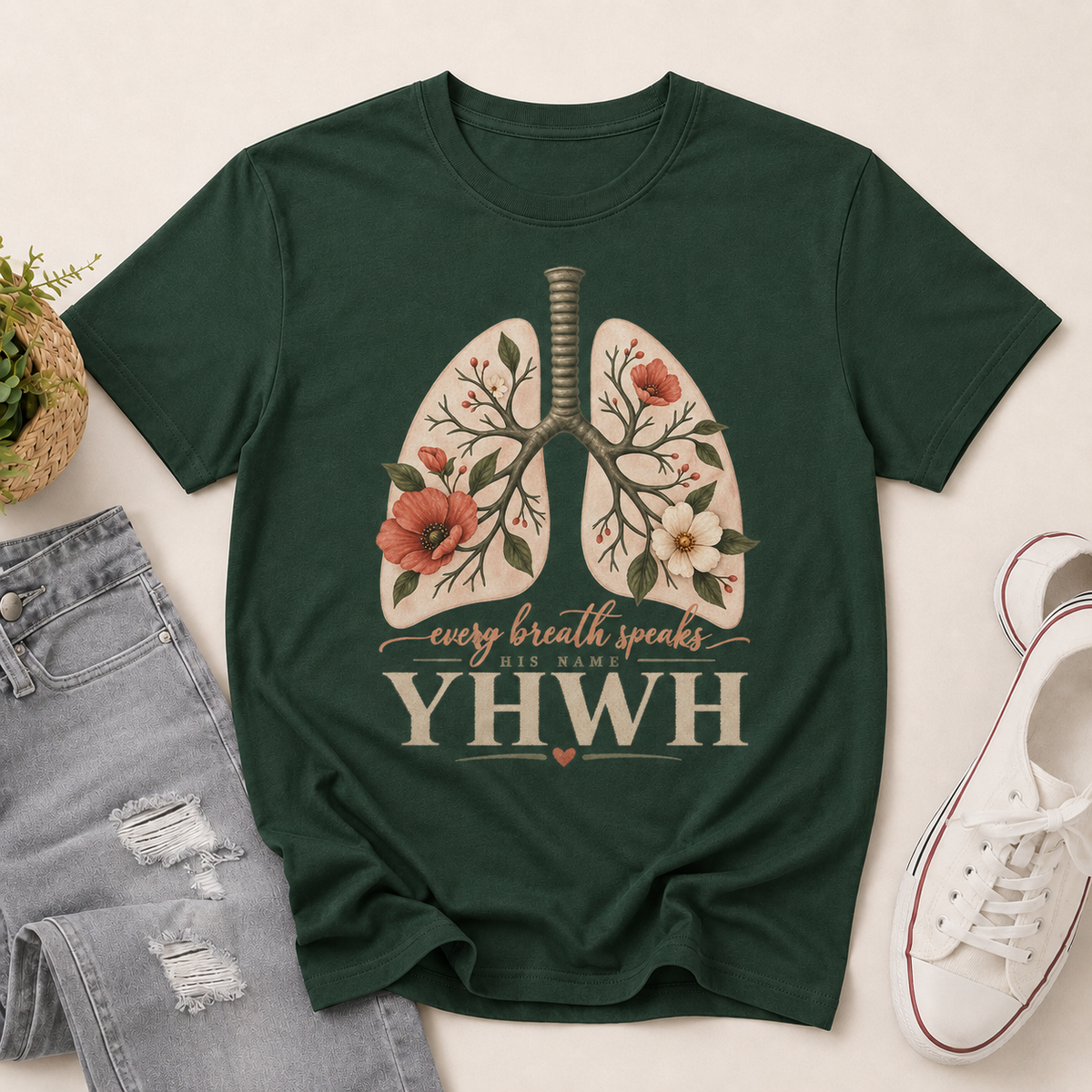 YAHWEH Our Very Breath Speaks His Name, Gift For Christian | 2D Unisex T-shirt