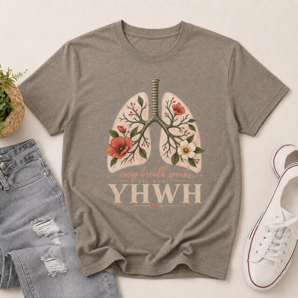 YAHWEH Our Very Breath Speaks His Name, Gift For Christian | 2D Unisex T-shirt
