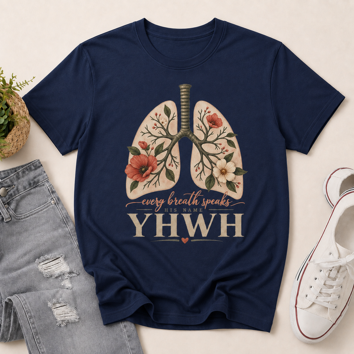 YAHWEH Our Very Breath Speaks His Name, Gift For Christian | 2D Unisex T-shirt