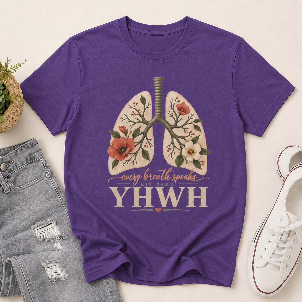 YAHWEH Our Very Breath Speaks His Name, Gift For Christian | 2D Unisex T-shirt
