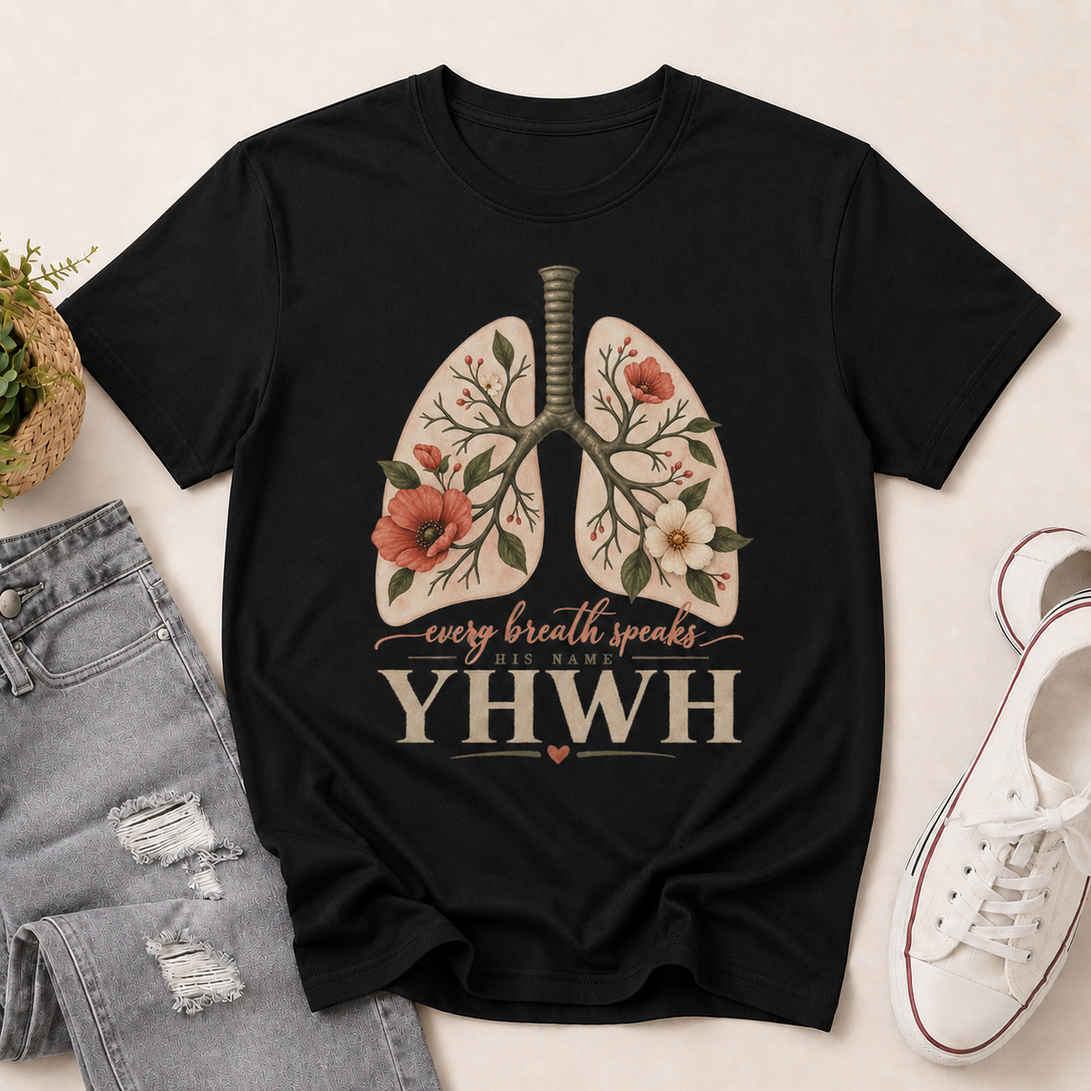 YAHWEH Our Very Breath Speaks His Name, Gift For Christian | 2D Unisex T-shirt