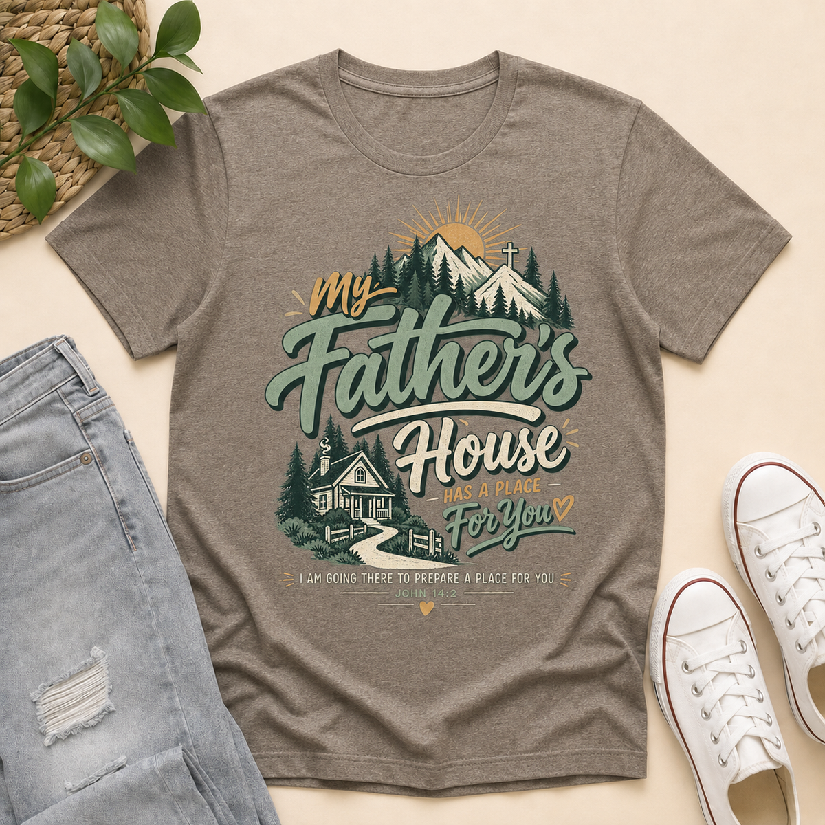 My Father House Has A Place For You, Gift For Christian | 2D Unisex T-shirt