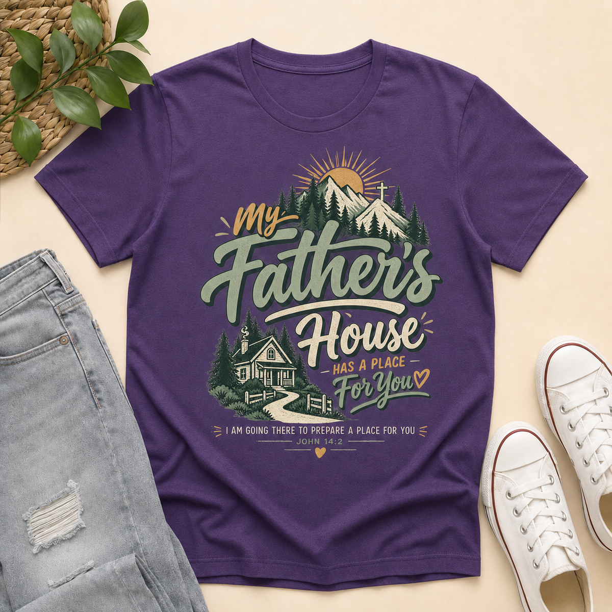 My Father House Has A Place For You, Gift For Christian | 2D Unisex T-shirt