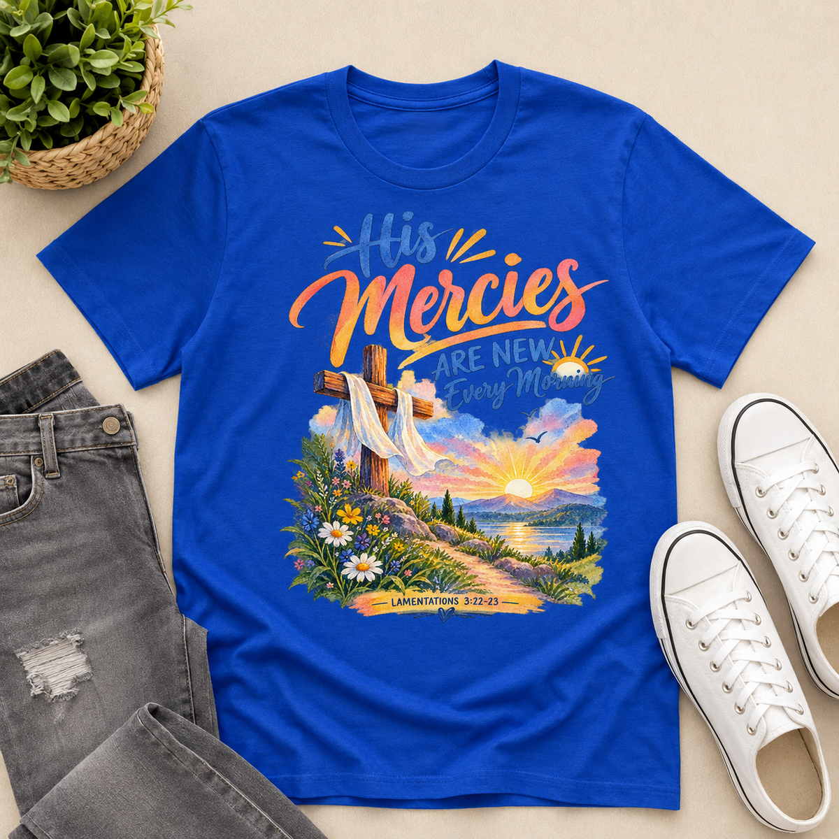His Mercies Are New Every Morning, Gift For Christian | 2D Unisex T-shirt