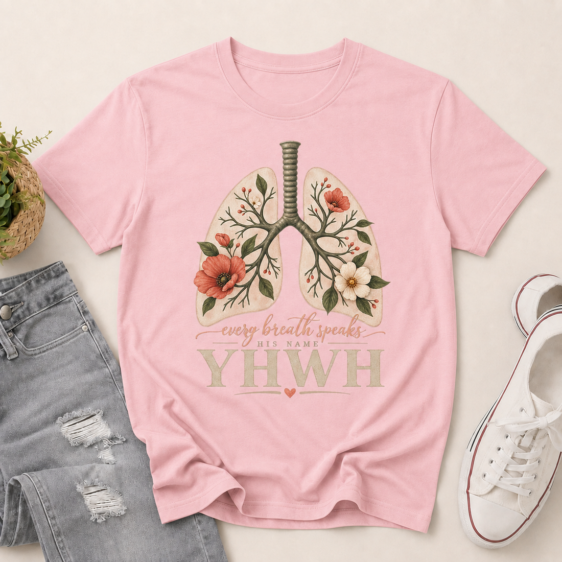 YAHWEH Our Very Breath Speaks His Name, Gift For Christian | 2D Unisex T-shirt